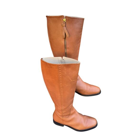 Designer BODEN ‘ALLERCOMBE’ Knee High Tan Leather Boots Women 8.5, UK 39 614684 - Picture 3 of 9